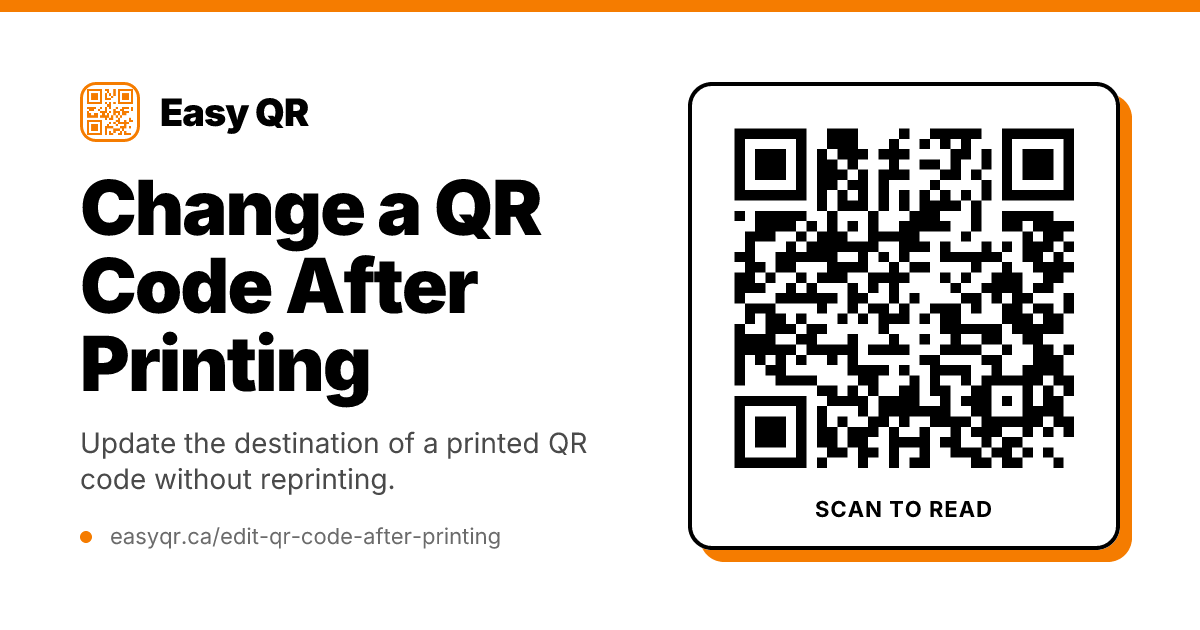 How to Change a QR Code You Already Printed